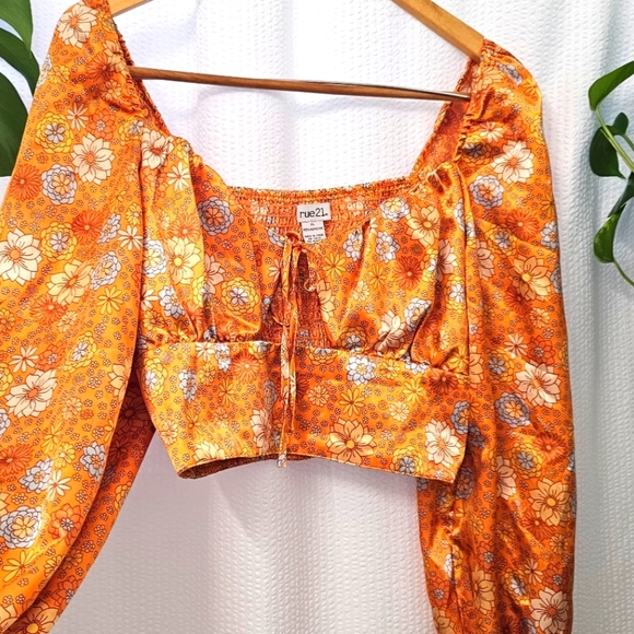 Rue21 Tops - Rue21 Women's Orange Floral Top Size XL
